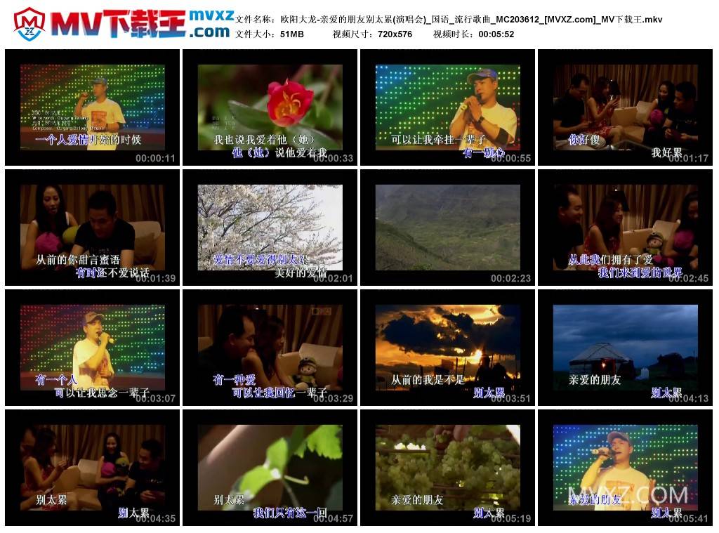 欧阳大龙-亲爱的朋友别太累(演唱会)_国语_流行歌曲_MC203612